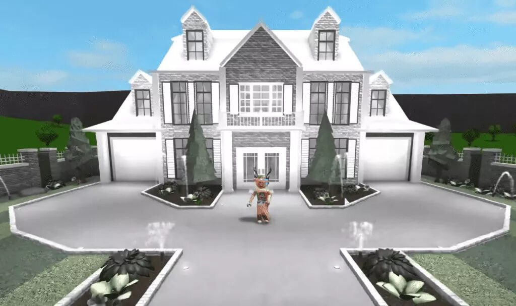White Color house ideas for bloxburg