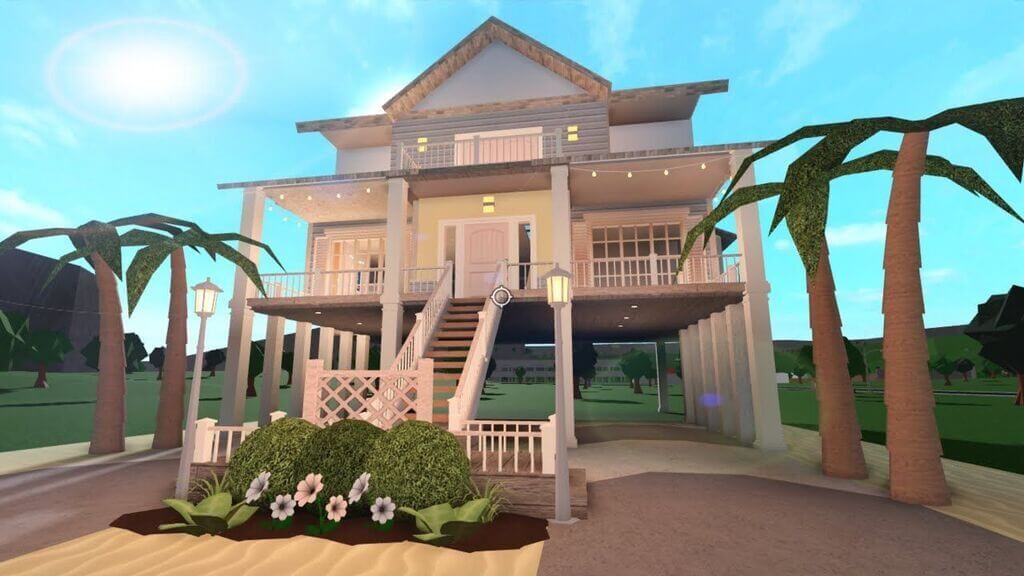 mansion bloxburg houses with parking area