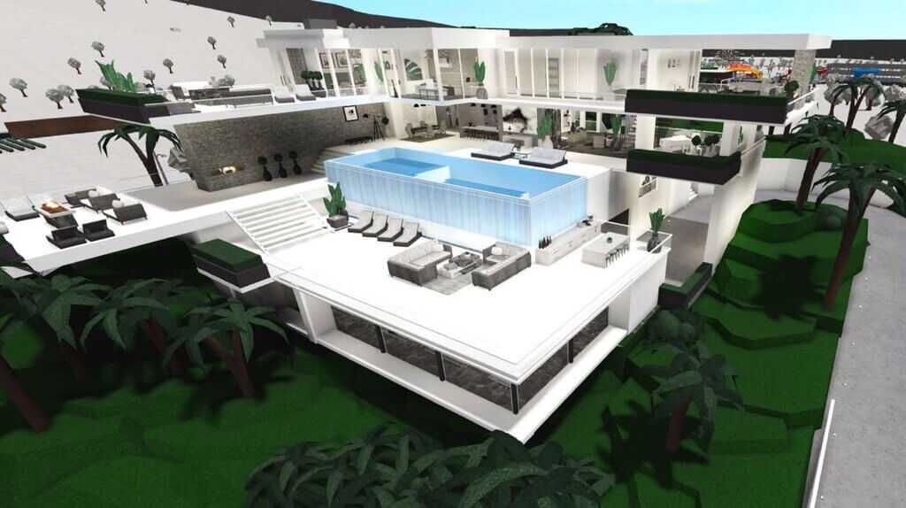 mansion bloxburg houses with swimming pool