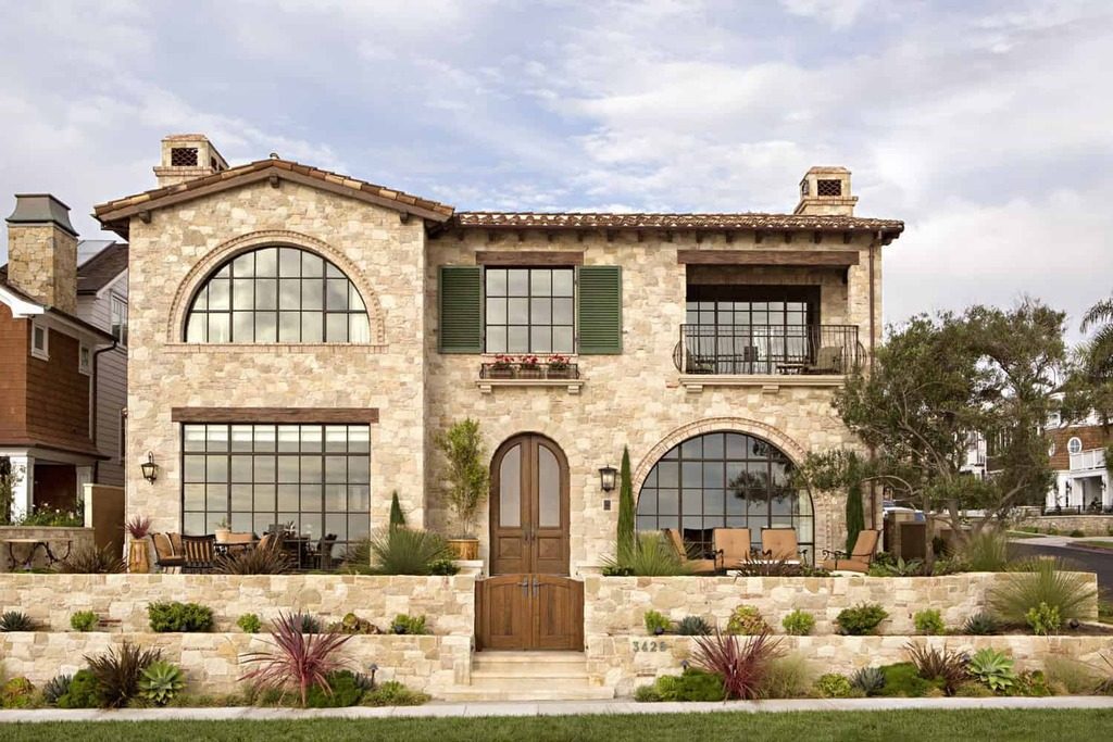 Stone Clad Mediterranean Style Homes Exterior