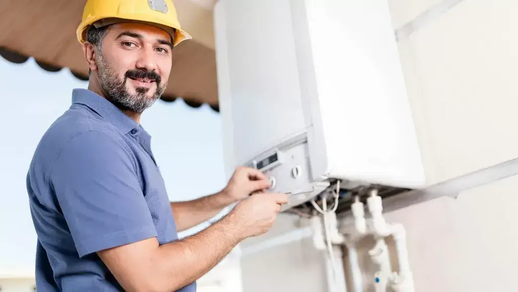a men install Conventional Boilers