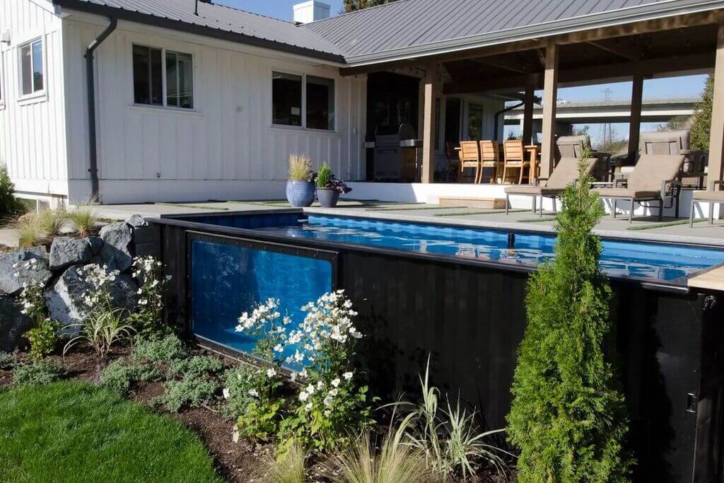 Convert a Shipping Container into Backyard pool