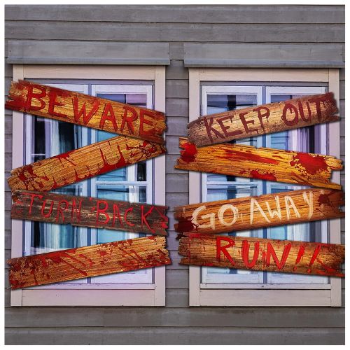 JOYIN 8 Pcs Scary Halloween Window Boards