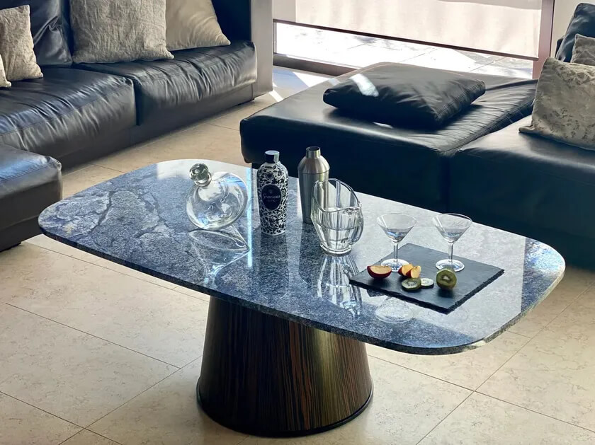 Blue Marble Furniture in living room