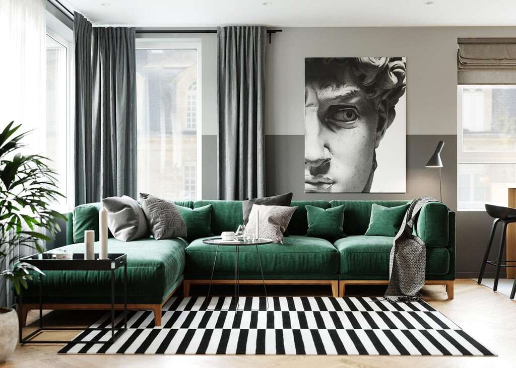 Neutrals Plus Jewel Tones living room