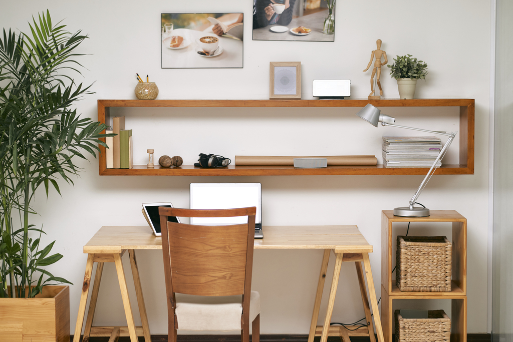 empty workplace at home