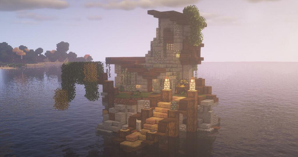 Abandoned Minecraft House At Sea