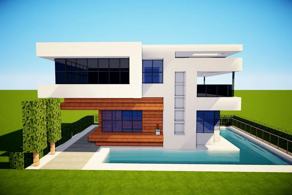 minecraft Modern Home with Pool