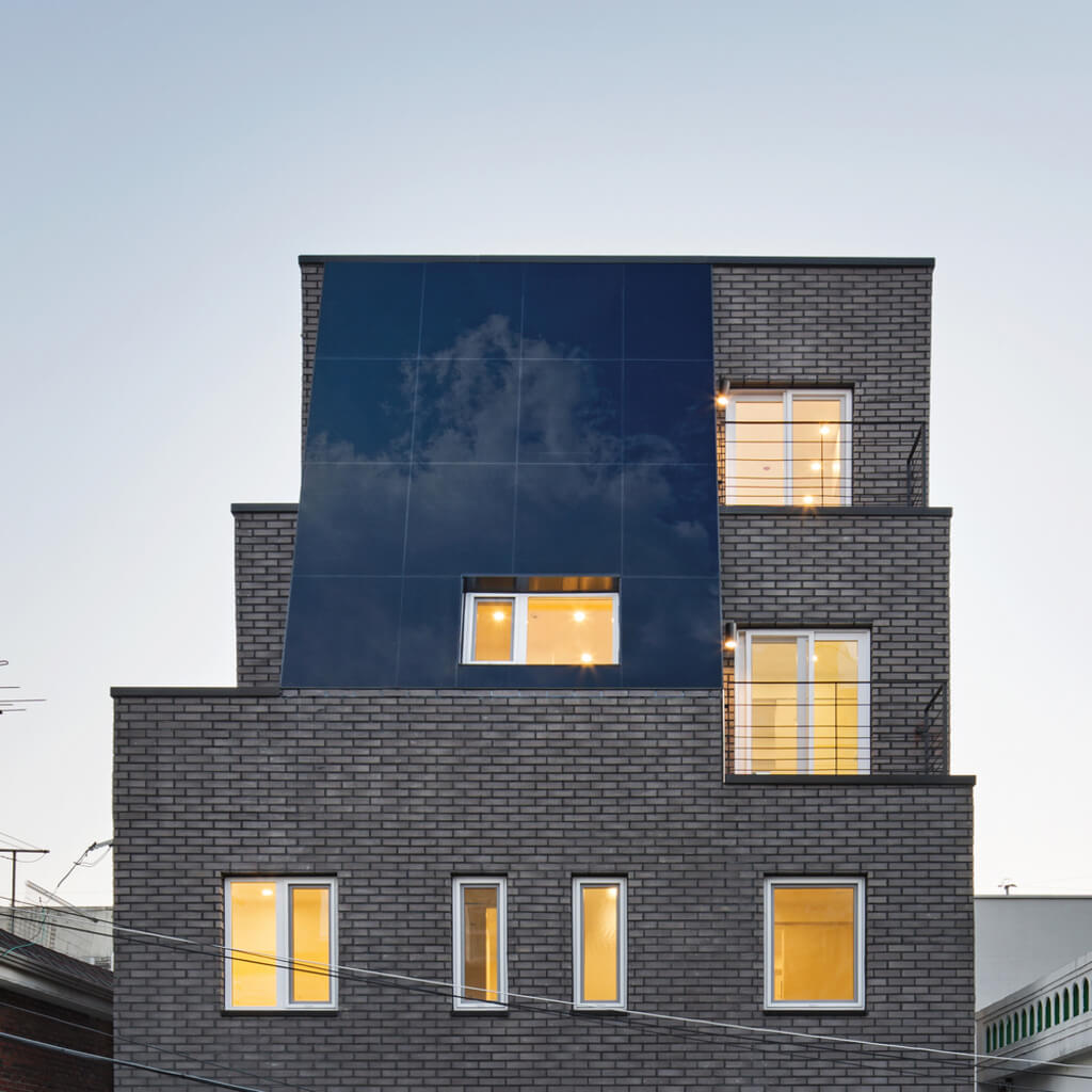 modern black brick house