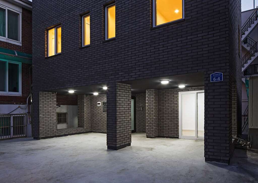 modern black brick house