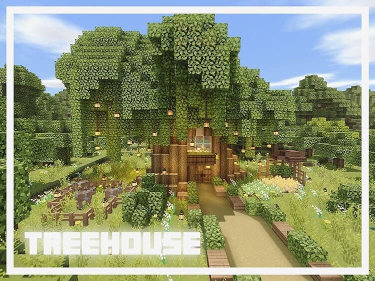 cool minecraft treehouse