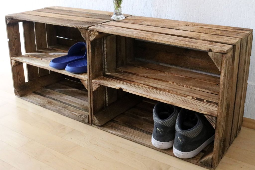 Wood Crate Customized Shoe Rack