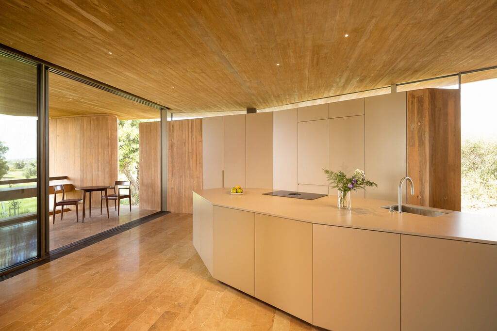 Red concrete resort villa