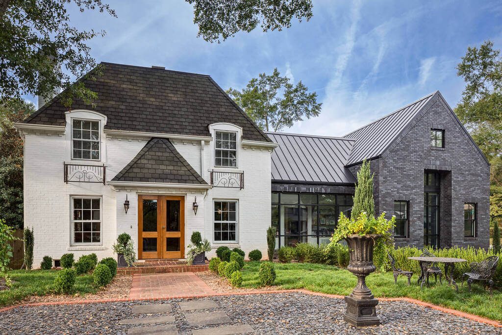 Modern French Country House with a Chic Porch