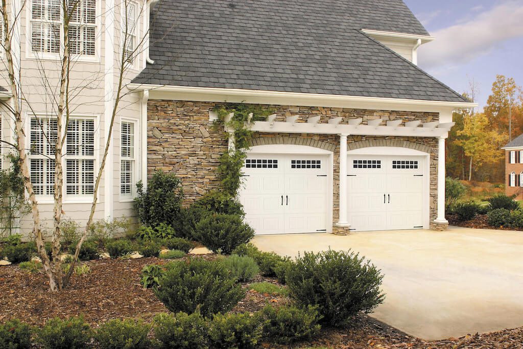 Well-maintained garage doors 