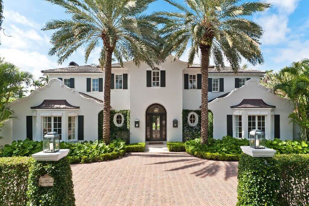 Coastal White Painted Brick House