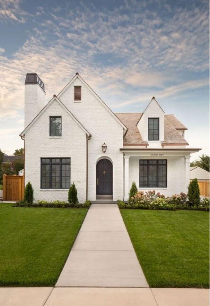 Scandinavian White Painted Brick House