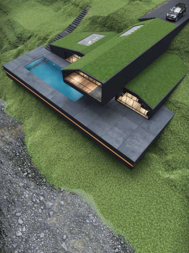Black villa architecture