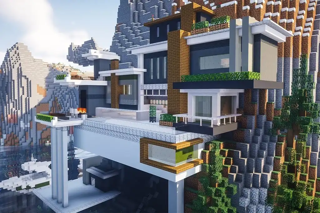 5+ Minecraft Mountain House Ideas and step-by-step tutorial 