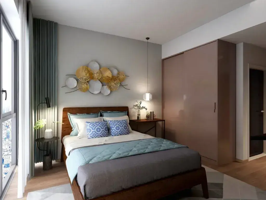 Cozy Space with Iridescent Bed Frames