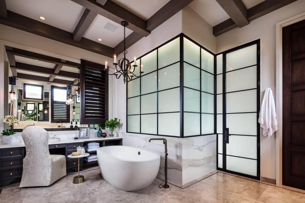Wooden Beams  in Bathroom
