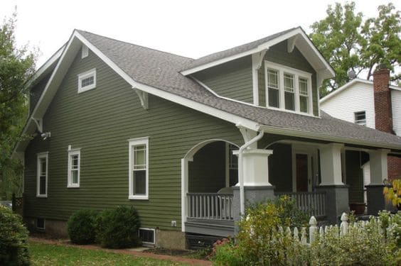 Earthy Olive Exterior House Paint Colors