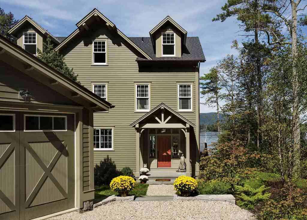 Mossy Green Exterior House Paint Colors
