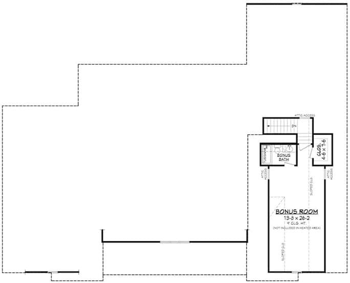 Bonus Floor Drawing of Plan 142-1244 by The Plan Collection