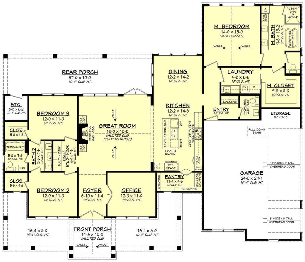 Ground Floor design of Plan 041-00327 by House Plans