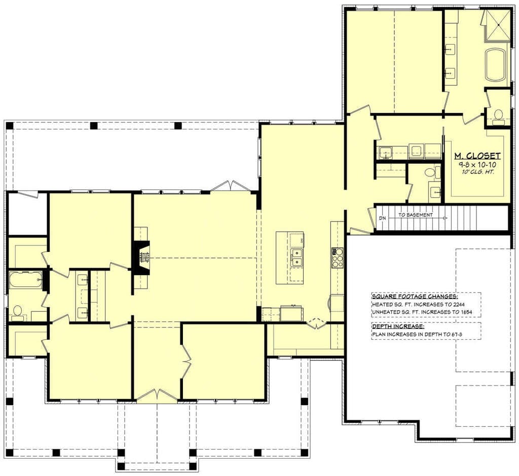 Basement drawing of Plan 041-00327 by House Plans