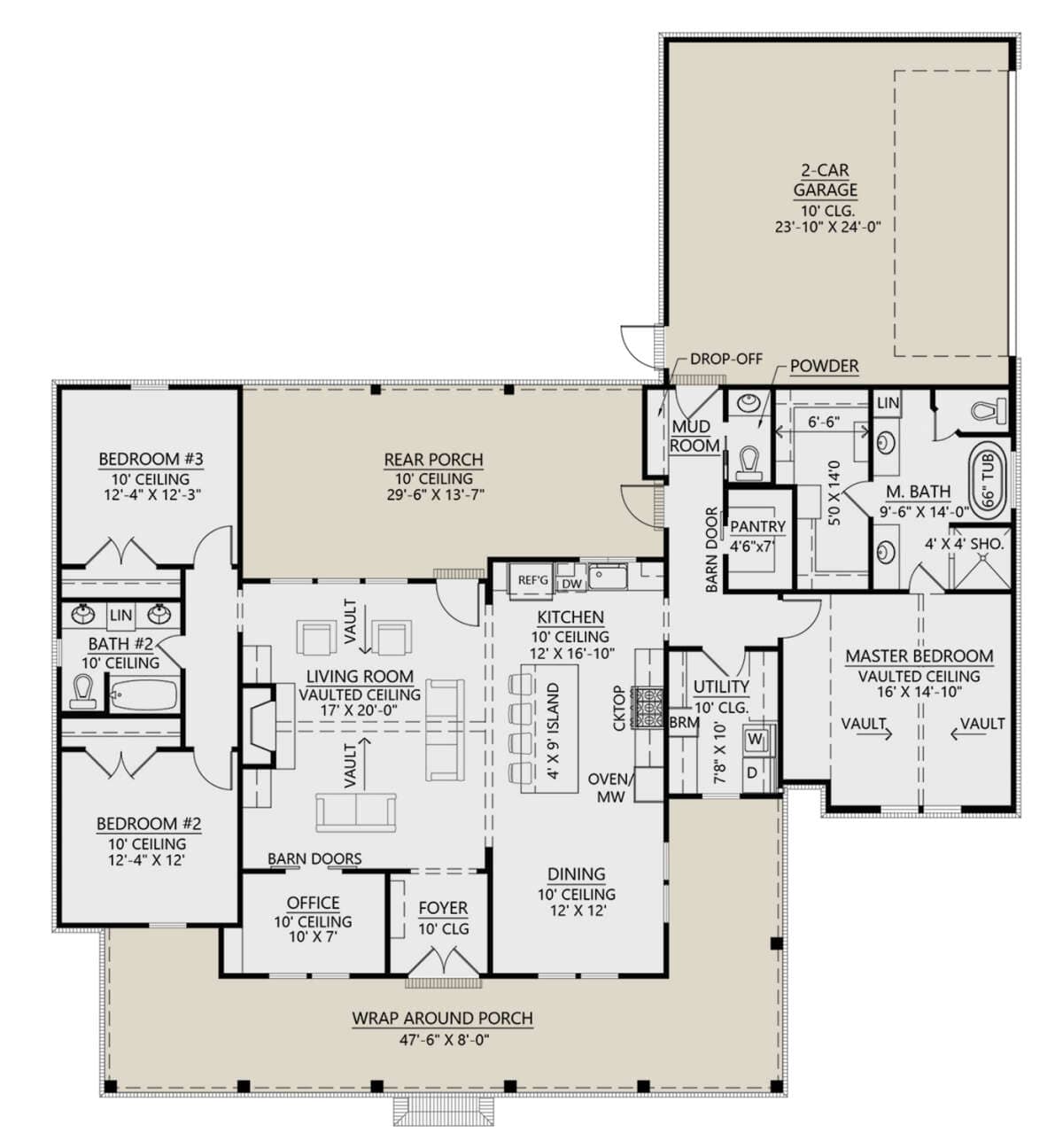 Ground Floor Plan drawing of Plan 4534-00072 by House Plans