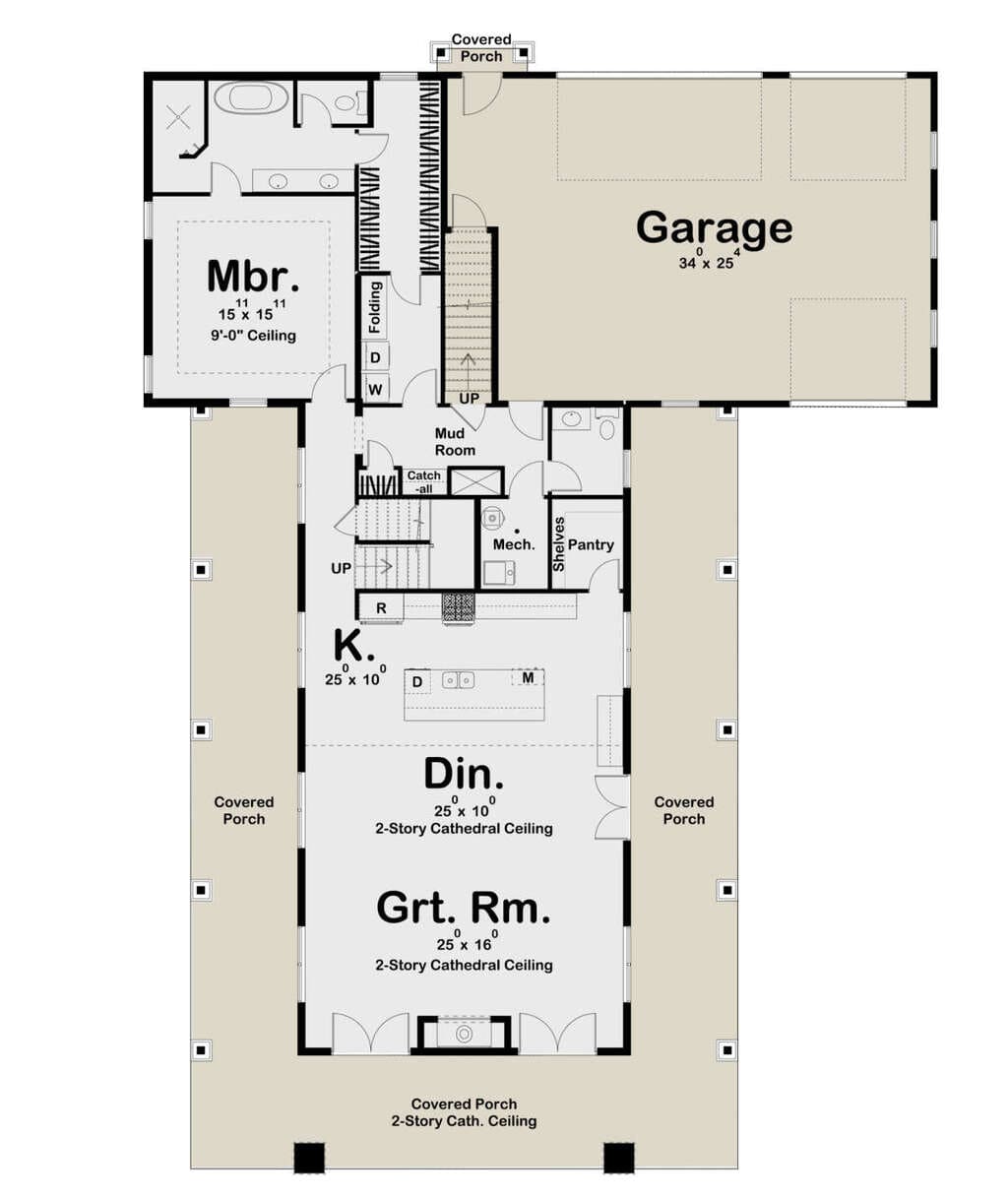 Ground Floor Drawing of Plan 963-00627 by House Plans
