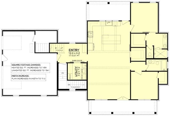 Basement drawing of Plan 142-1265 by The Plan Collections