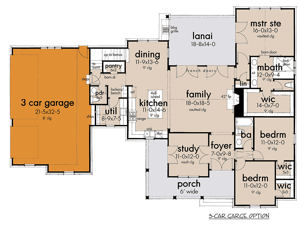 Car Garage drawing of Plan 16916WG by Architectural Designs
