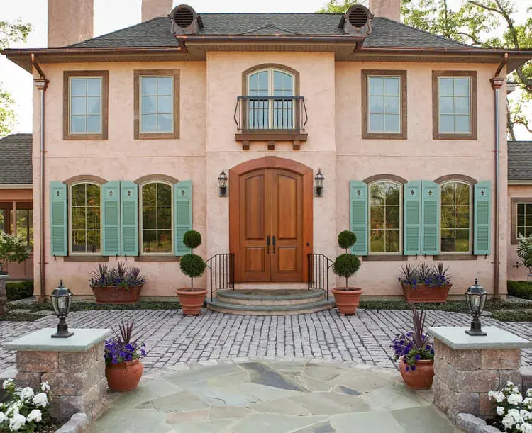 europe inspired stucco exterior