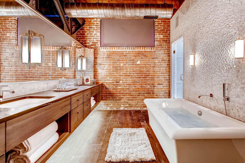 Chic Industrial Master Bathroom