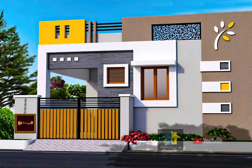 Budgeted Village Single Floor Home Front Design