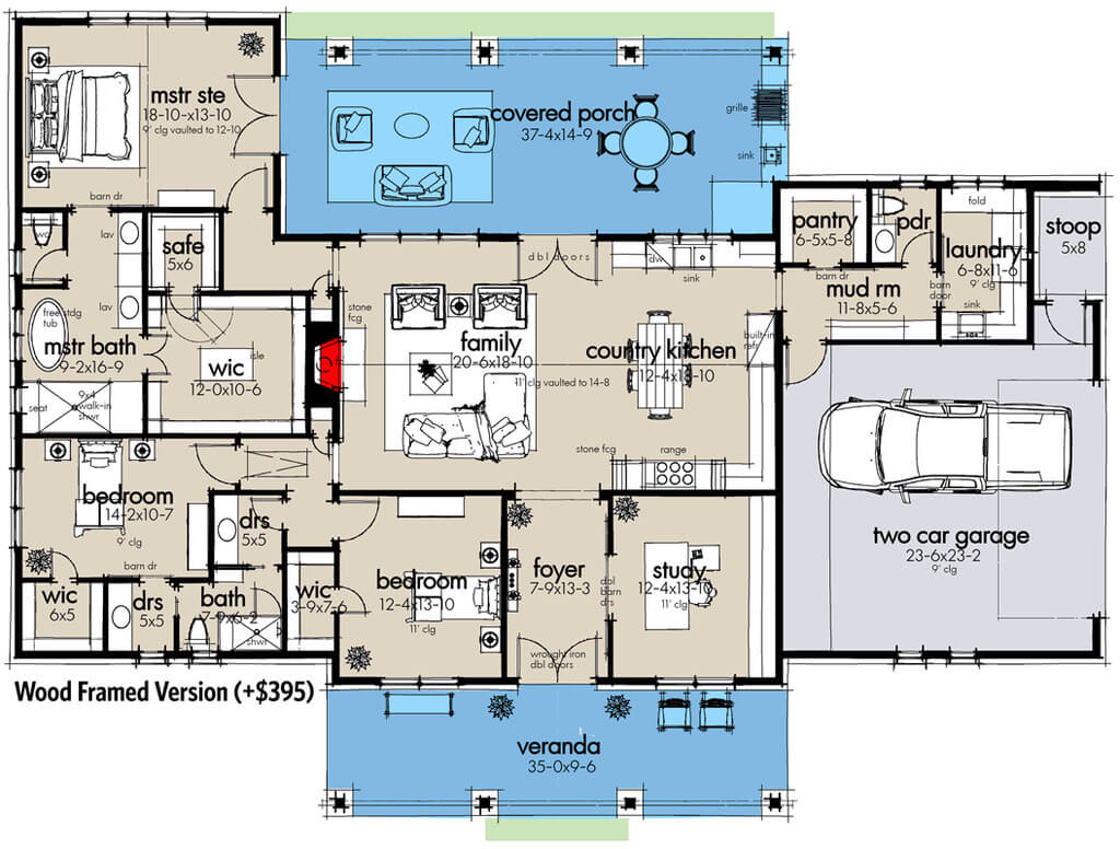 Modern Farmhouse with 3 Bedrooms design