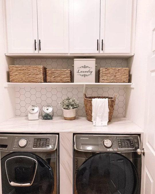 Organized with Baskets laundry room