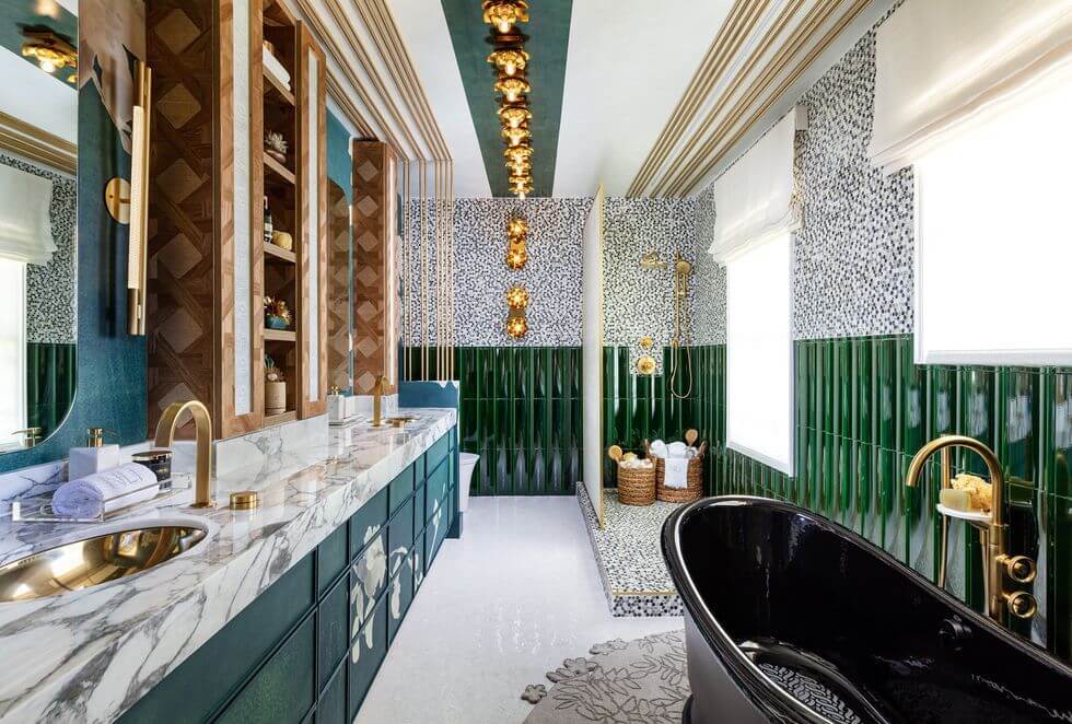 emerald green veranda bathroom