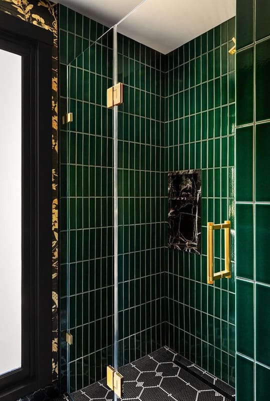 Art-Deco Inspired Walk-in Shower