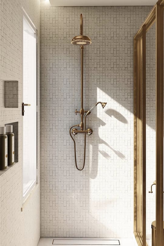 Cozy and Neutral Walk in Shower