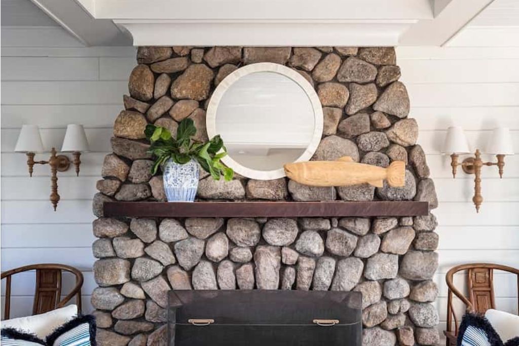 Fireplace embracing stones