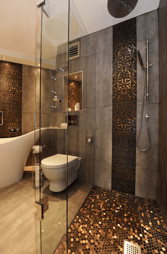 Floor to ceiling shower tiles