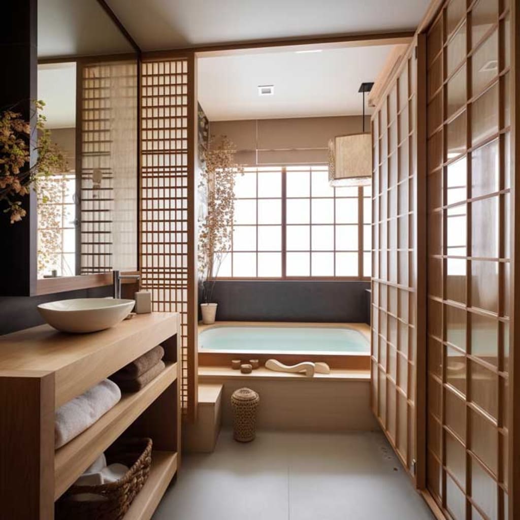 Japanese Inspired Zen Shower Area