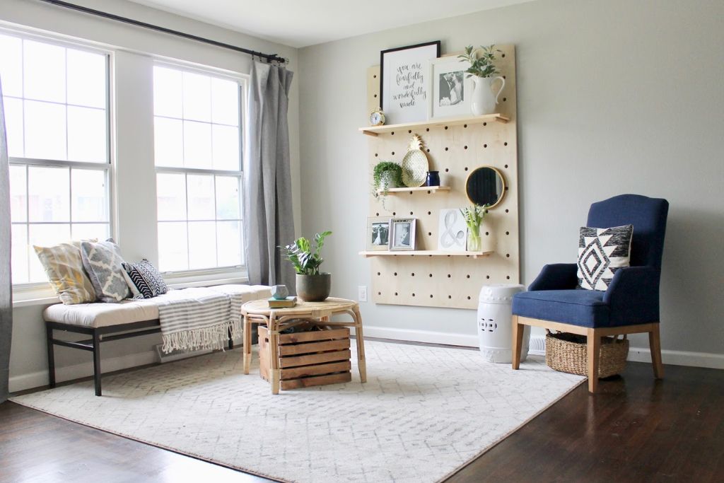 Pegboard in living room