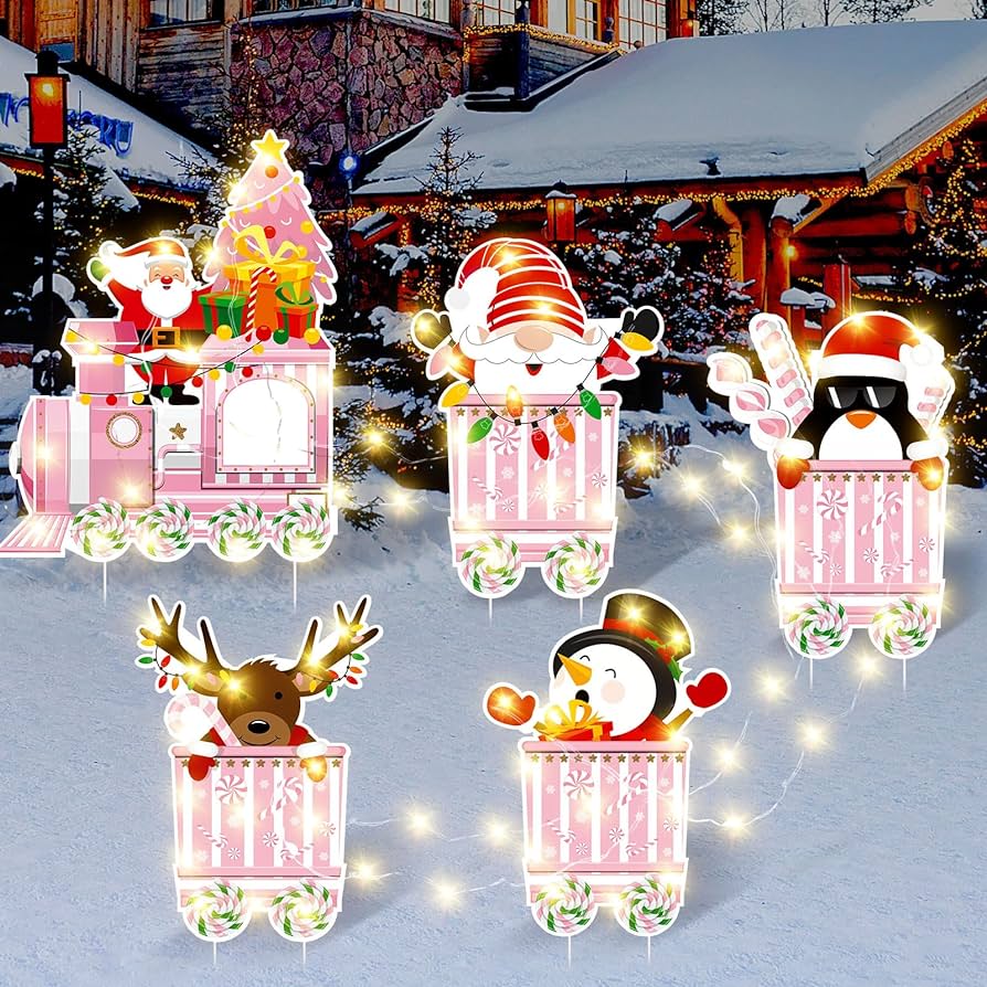 Pink Christmas Yard Signs or Flags
