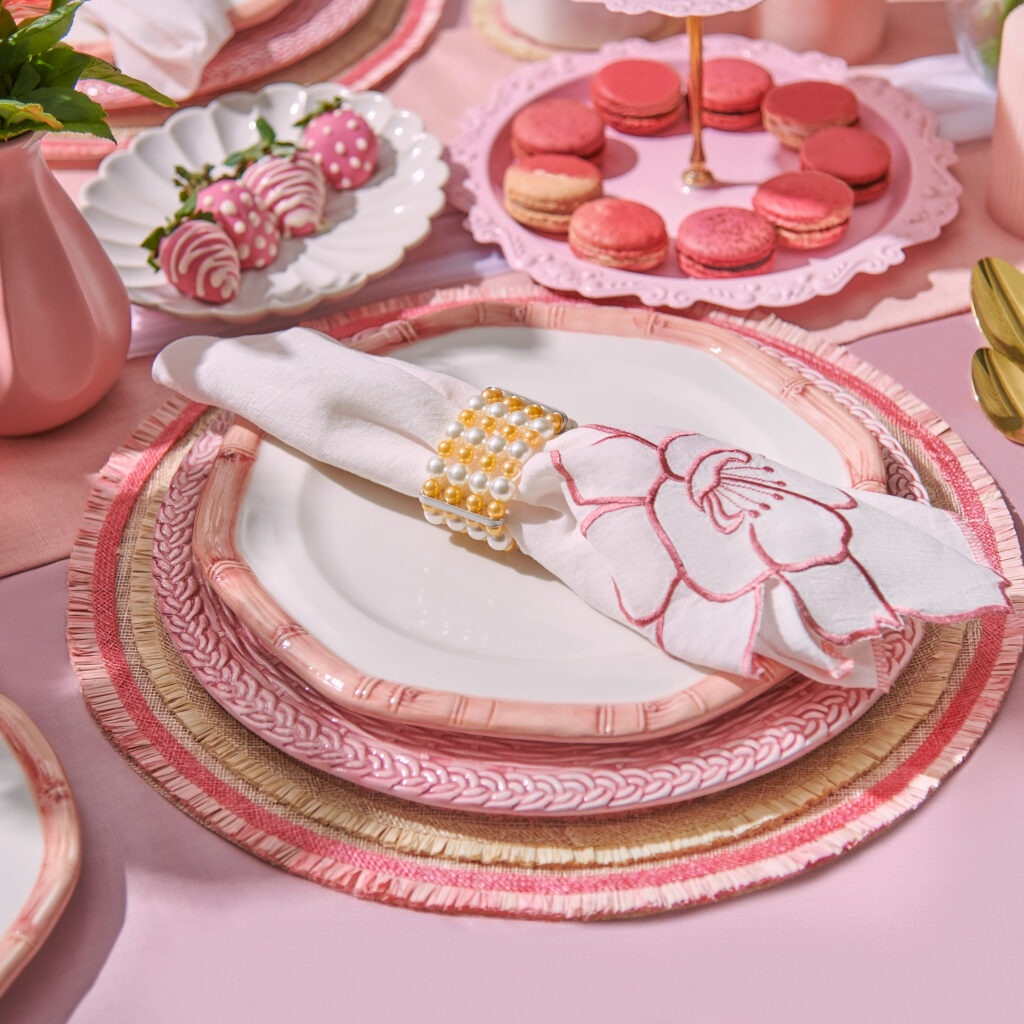 Pink Charger Plates for the Dinner Table