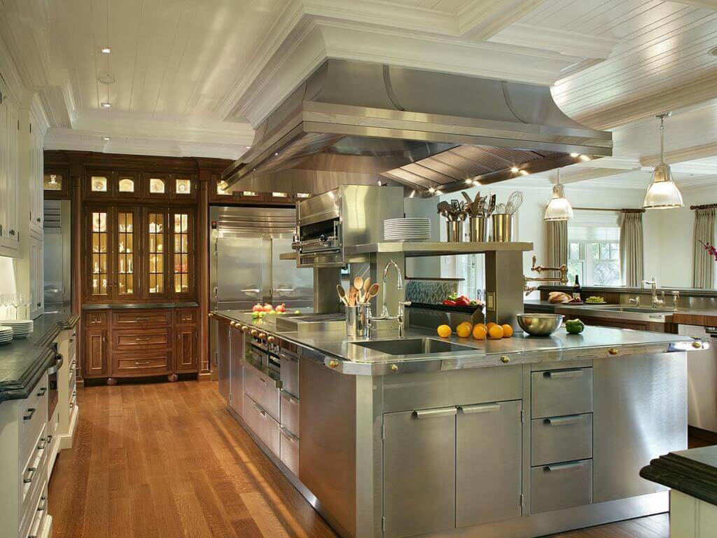 stainless steel kitchen island