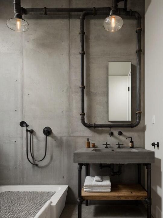 Modern Industrial Walk-in Shower